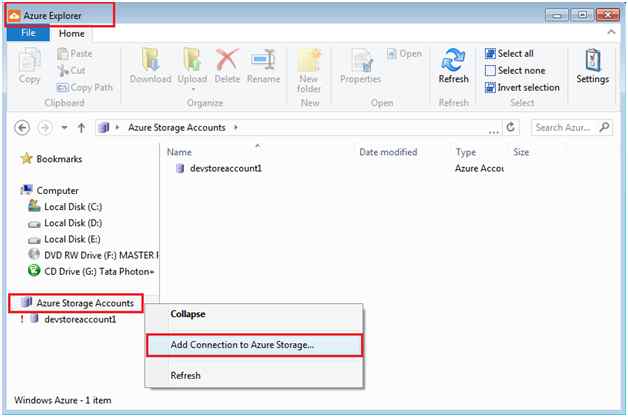Add Connection to Azure Storage